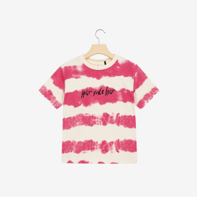 Tie dye green pink tshirt front 1